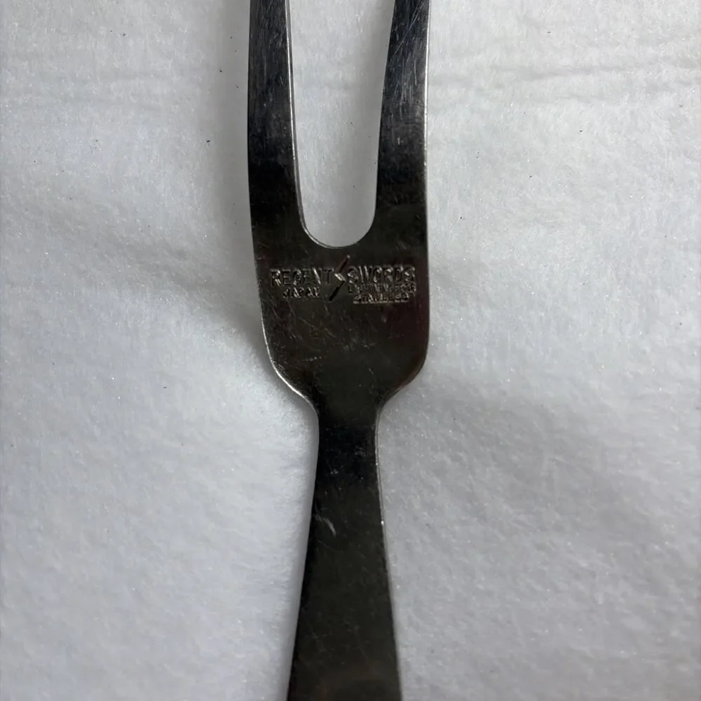 Vintage REGENT SWORDS Stainless Steel Meat Fork with Wood Handle 11